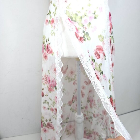 NWT Avidlove White Mesh Floral Long Maxi Lingerie Sexy Lace Slip Dress - Picture 5 of 10